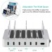 PRITEK USB Charging Station Dock Smart IC 6 Ports Multi Device USB Charger Station Organizer Compatible with Cellphone Tablet Power Bank MP3 MP4 and other USB Enabled Gadget (no USB cables, Silver)