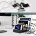 PRITEK USB Charging Station Dock Smart IC 6 Ports Multi Device USB Charger Station Organizer Compatible with Cellphone Tablet Power Bank MP3 MP4 and other USB Enabled Gadget (no USB cables, Black)