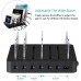 PRITEK USB Charging Station Dock Smart IC 6 Ports Multi Device USB Charger Station Organizer Compatible with Cellphone Tablet Power Bank MP3 MP4 and other USB Enabled Gadget (no USB cables, Black)